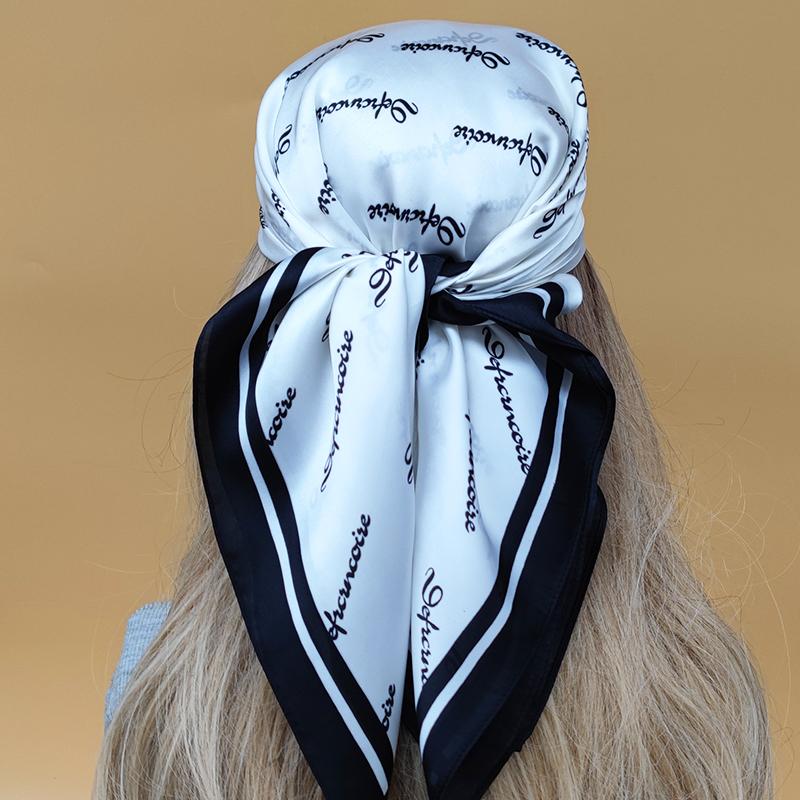 Luxury  Style Square Headscarf New The Four Seasons Silk Hijab Popular Design 70X70CM Scarves Women Beach Sunscreen Kerchief