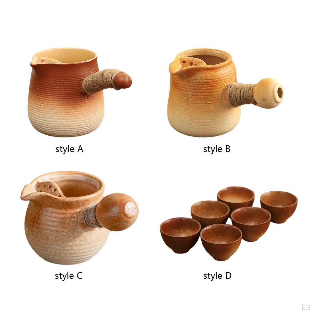 Ceramic Teapot Tea Infuser Chinese Traditional with Side Handle for Boiling Water