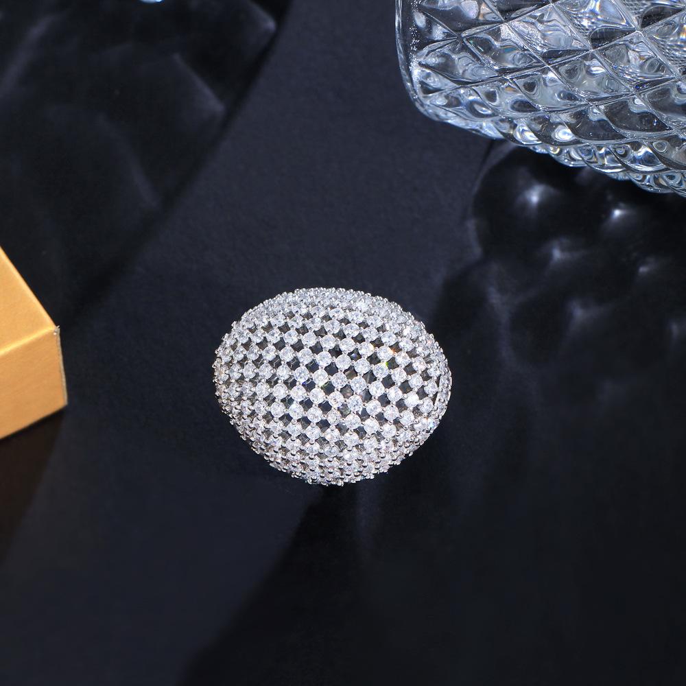 Lux Ușor Lux Stea Țigănească Zircon Micro-Incrustat Geometric Gol Inel Mare Inel Oval Diamante Complete Bijuterii