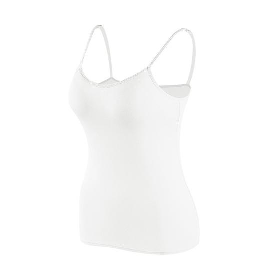 Women's Padded Cami Tank Tops Double Lined Spaghetti Strap Camisole Shirts with Built in Bra Slim Fitted Basic Summer Going Out Top