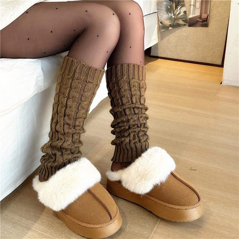 

Женская мода осень-зима теплые вязаные шерстяные носки с напуском на штанины женские гетры в японском и корейском стиле хаки