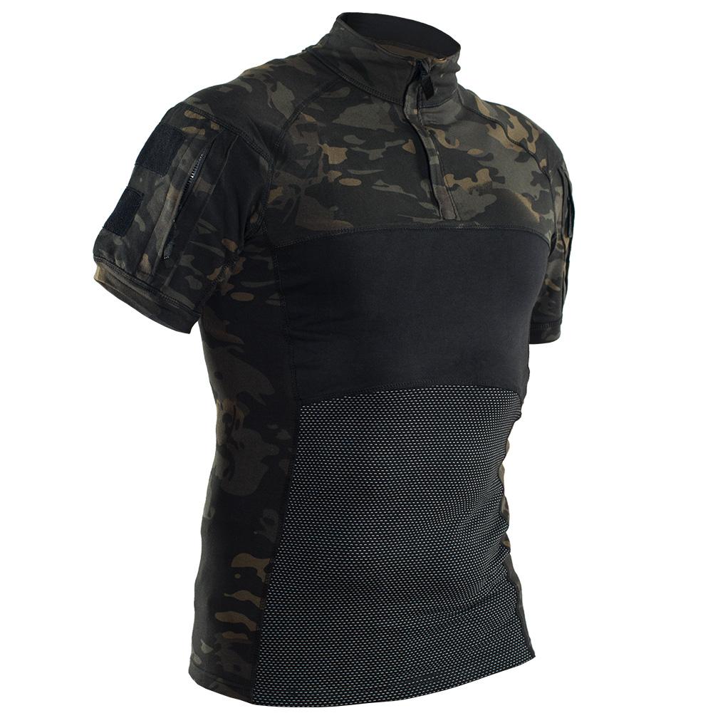 Military Camouflage Tactical Combat Short T-Shirt Russian Army Airsoft Training Hunting T Shirts Paintball Husband Work Uniform