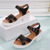 Special for thick-soled thick-heeled sandals for women, simple buckle, comfortable wedge-heeled large-size sandals 33-45