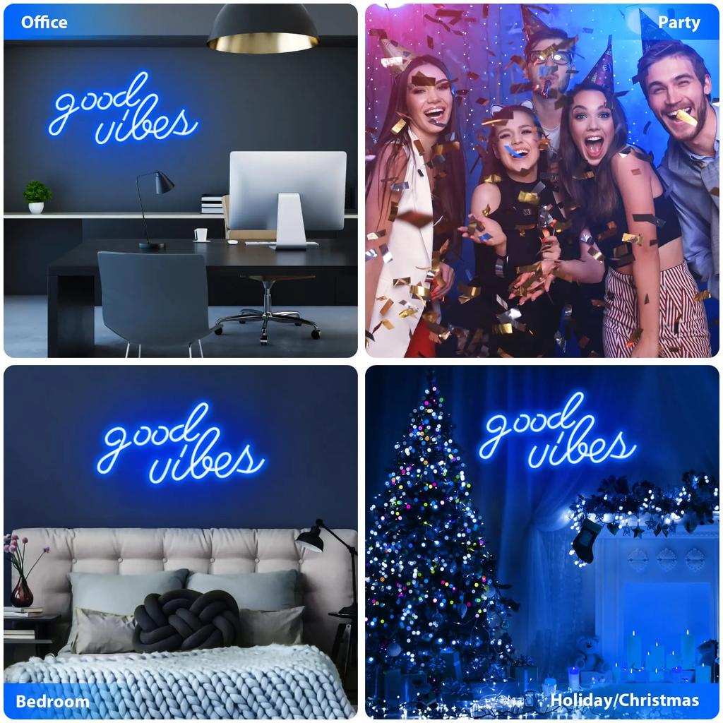 Good Vibes Neon Light Decoration Beauty Salon Nails Game Room Bedroom Decoration Wall Neon Led Good Vibes Signs Gift for Lover