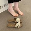 Super beautiful flat-bottomed cool slippers for women to wear 2025 summer new fairy style with skirt half-drag seaside beach sandals