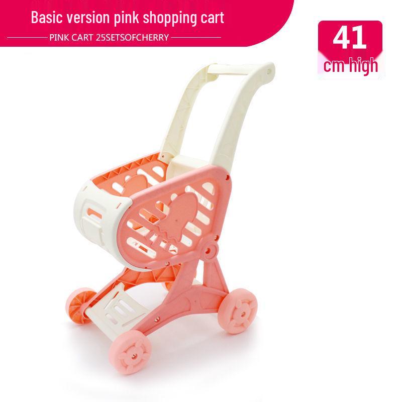 Large Kids' Grocery Cart with Fruit & Vegetable Play Set for Playhouse