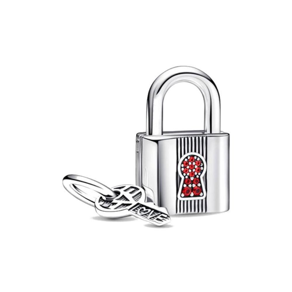 New 925 Silver Charm Fit Original Bracelet Accessories Women Jewelry Love Series Lock And Key