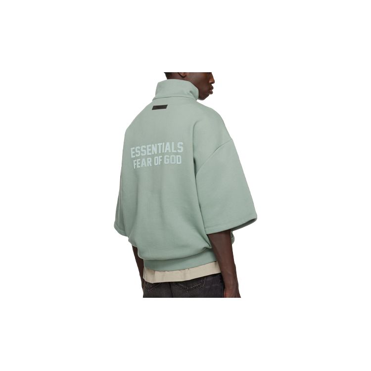 Fear of God Essentials Quarter-Zip 3/4 Sleeve Shirt Men Tops Mist-Blue 192BT224311F