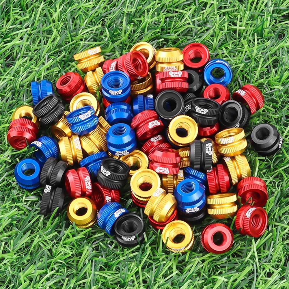 2PCS Tire Valve Nut MTB Road Bike Tubeless Rim Ultralight Aluminium Alloy Presta Valve Protection Screw Valve Fixed Washer
