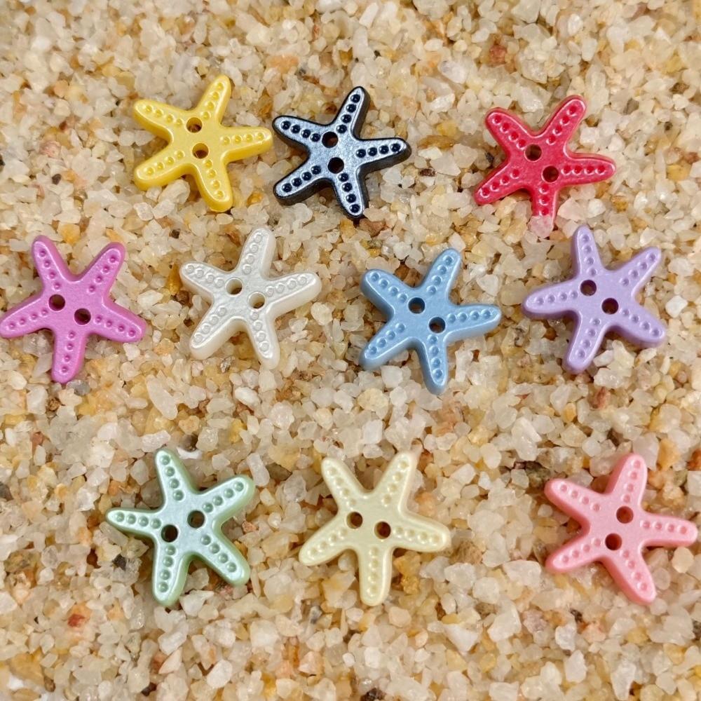 40pcs Creative Imitation Shell Buttons Cute DIY Buttons Starfish Buttons  Cardigan Sweater