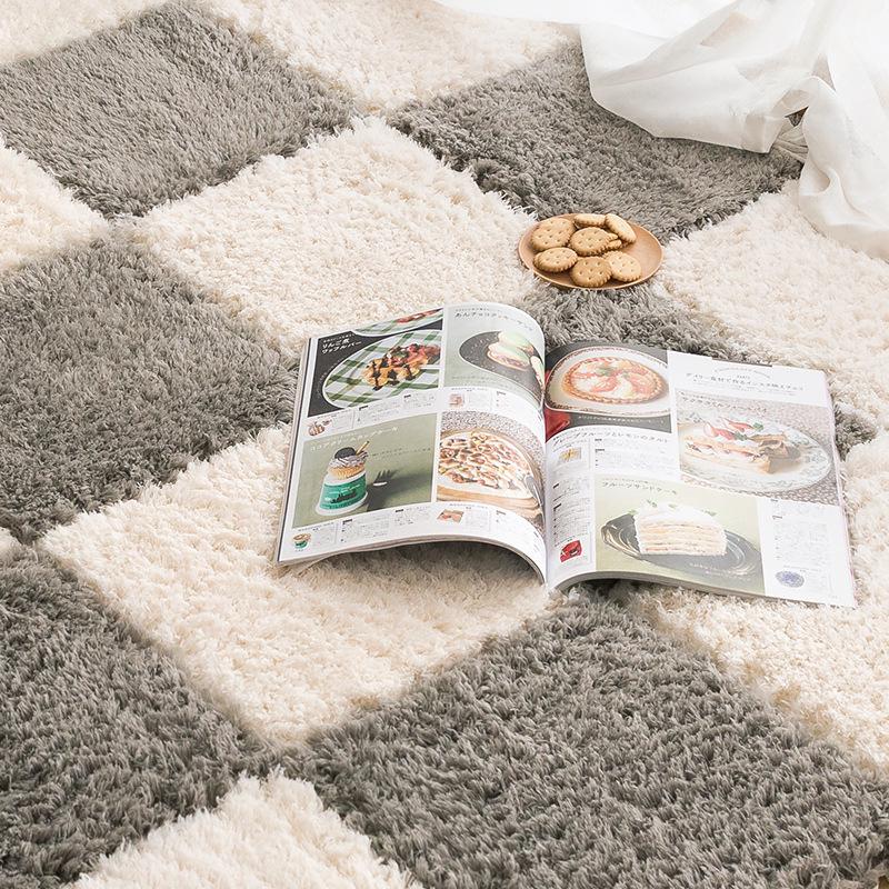 Children's Soft Velvet Patchwork Anti-Slip Play Mat for Bedroom or Bay Window