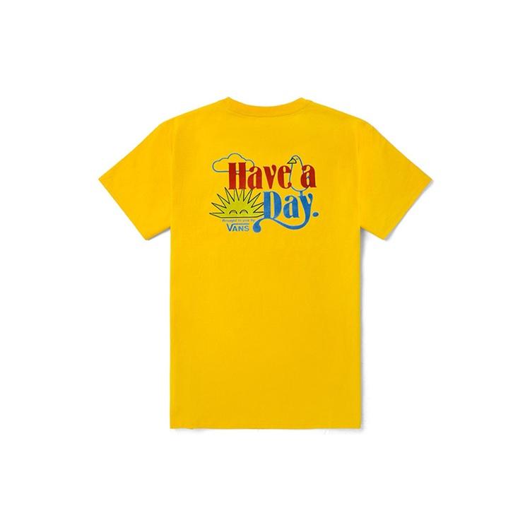 Vans T Shirts Women's Yellow Crew Neck Moderate Other VN0A5F3X85W