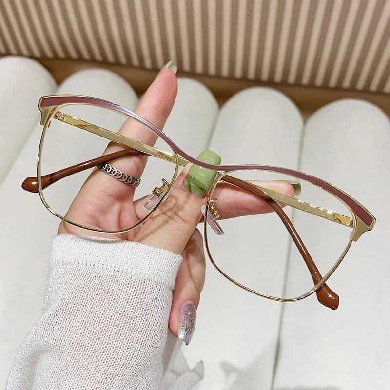 

Брендовый дизайн, оптические очки «кошачий глаз», женские очки с защитой от синего света, роскошные женские компьютерные очки в металлической оправе