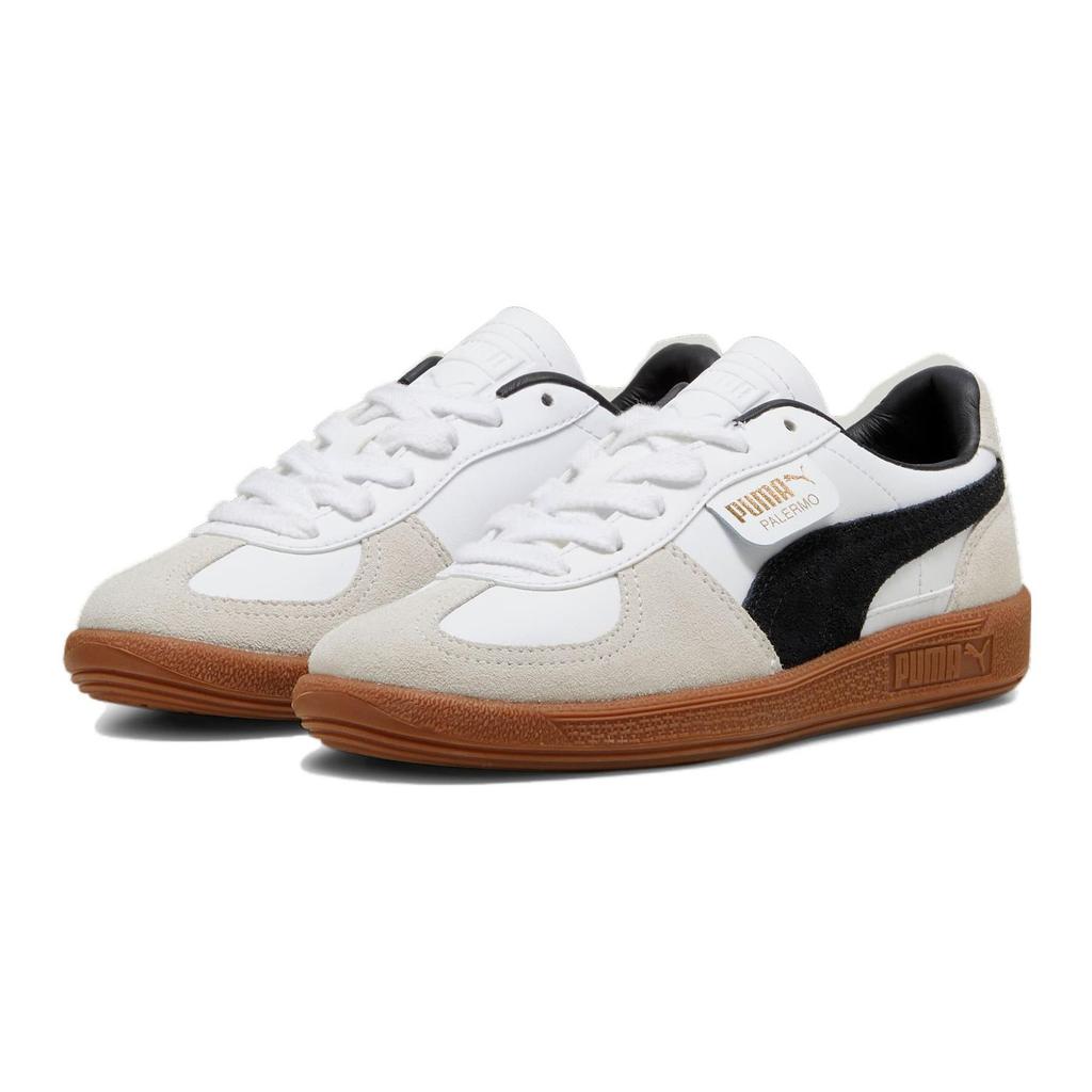 Puma Palermo Leather Velké Dítě Bílá Černá Gumová Dětské Tenisky Vapor-Grey 397275-01
