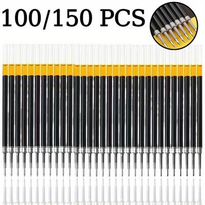 100/150 PCS Black Ballpoint Pen 0.5mm Core Press Neutral Pen Core,Large Quantity Press Pen Replace Cores Student Writing Stoolssupplies Back To School