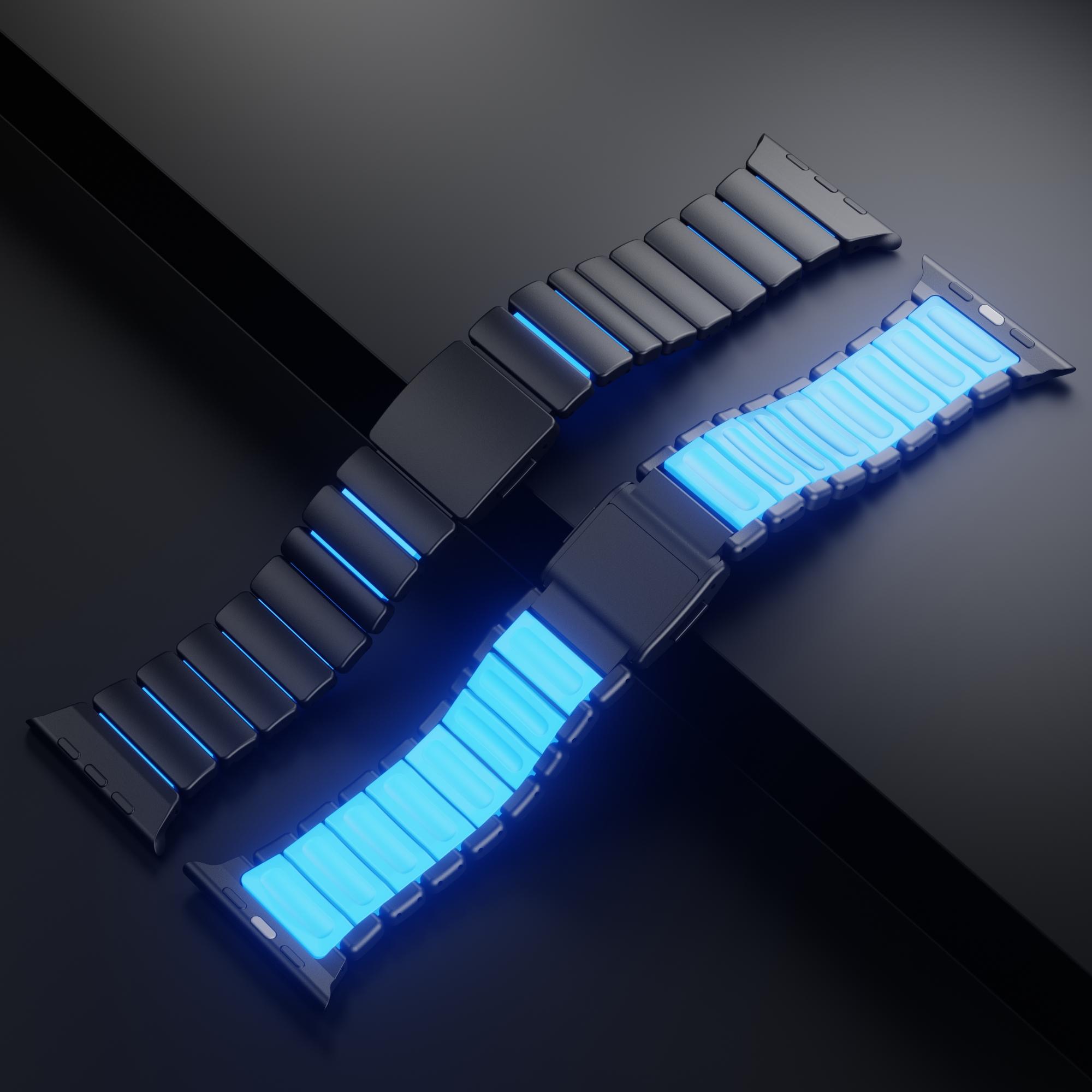 Noctilucent Titanium Metal Watch Band for