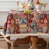 Böhmischer Floral Geometrischer Jacquard Tischdecke Rechteckig Baumwollmischung Vintage Amerikanischer Stil für Ess- und Kaffeetische