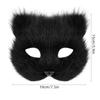 Plush Animal Cats Face Mask Furry Animal Half Face Mask for Men Women Masquerade Halloween Cosplay Costume Accessory