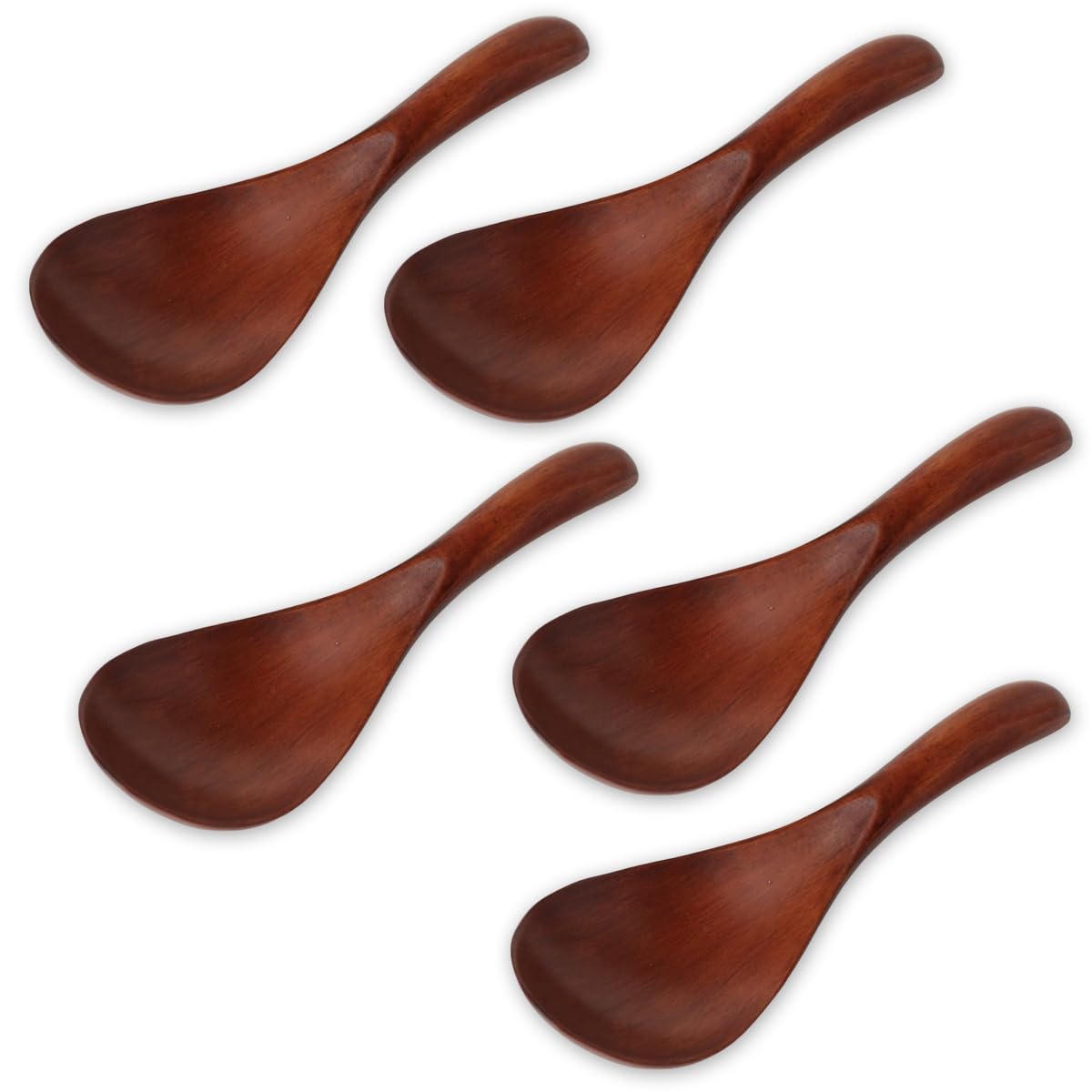 

Wooden Lacquered Serving Set of Current Model J-kitchens Spoons, 5, 17x5.8cm,