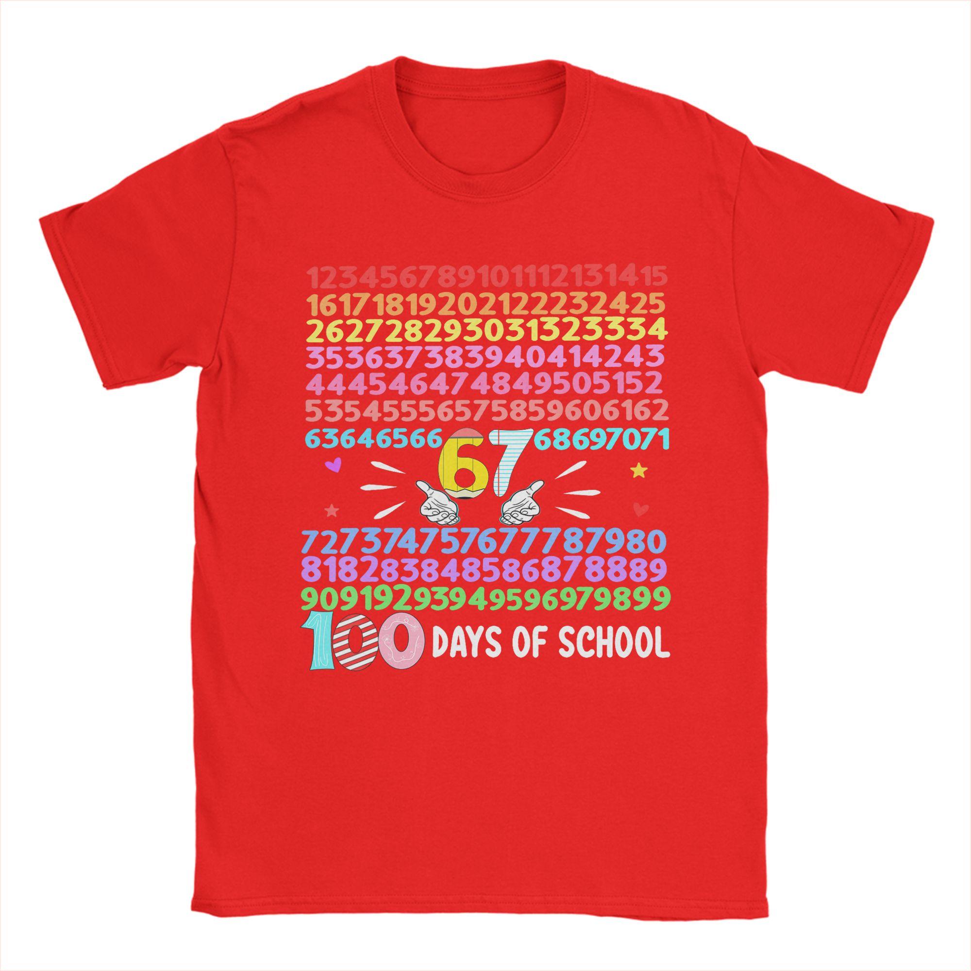 

Happy 100 Days of School Smarter 67 Teacher TShirt Unisex Humorous Cotton Tee Shirt O Neck Short Sleeve T Shirt Gift Idea Clothes L