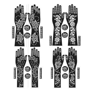 Ivana's Full Hand Mehndi Stencil Design Full Hand Set | Henna Tattoo Stencil for Women, Girls and Kids | Easy To Use In Just 4 Steps | Mehandi Stic