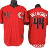 2026 Cincinnati Reds 44 Delacruz Red City Edition Embroidered Baseball Jersey Short Sleeve Unisex