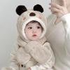 Conjunto de Chapéu de Pelúcia e Cachecol de Inverno para Crianças - Proteção Quente para as Orelhas para Meninos e Meninas