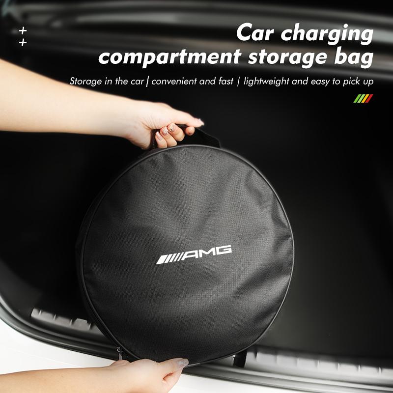 cdlqfr1 For AMG Benz For Mercedes Benz Car Charging Cable Rechargeable Gun Storage Carry Bag AMG A B C E S G Class W201 W210 W108 W205 W