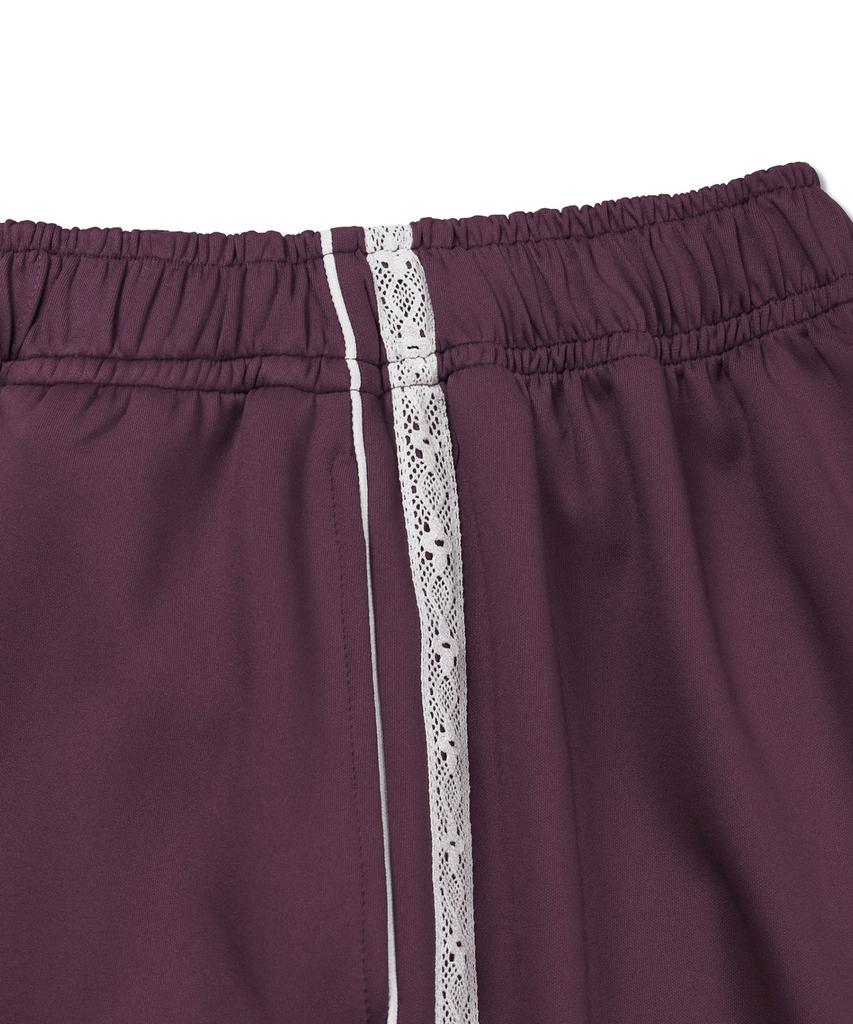 Michikoleondeonkosino Lace-Trimmed Jersey Pants Deep Purple