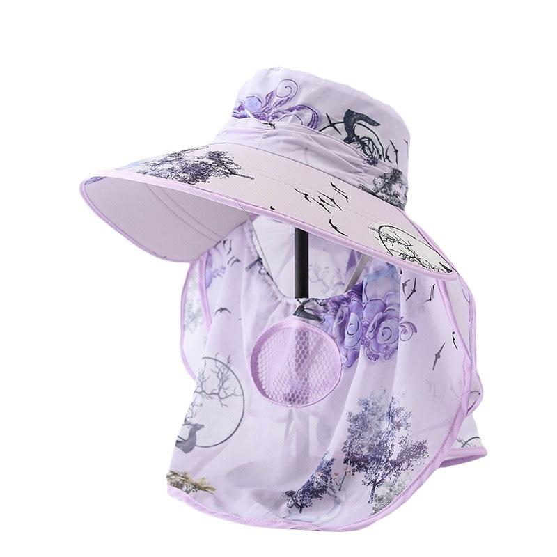 Summer Sun Hat Women's Cycling Outdoor Summer Large Brim Sun Protection Hat Thin Windproof Design
