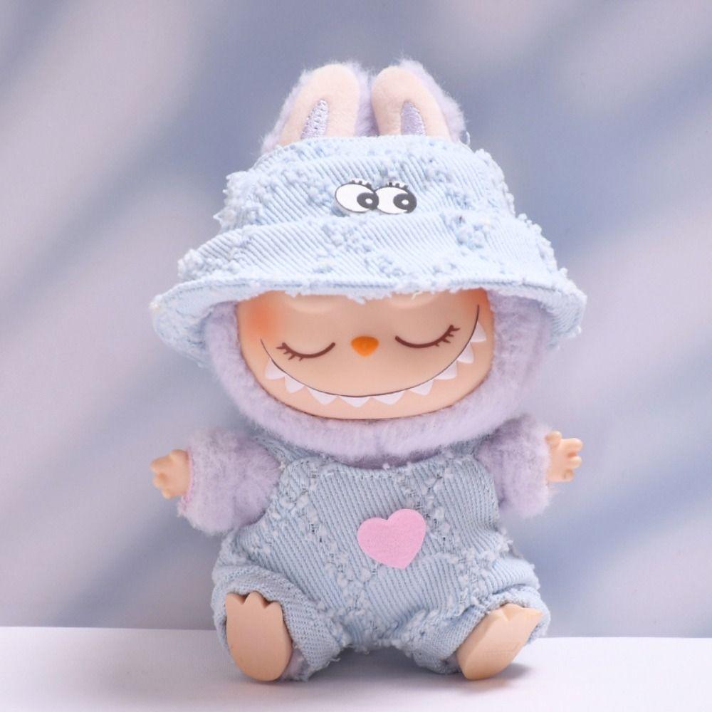 Big Eyes Labubu Time Doll's Clothes Two-piece Set 17cm Plush Dolls Clothes  Children Gift