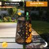 High Quality Outdoor Solar Lantern Light IP65 Waterproof Modern Hollow Heart Flower Iron Black & Gold for Patio Yard Garden