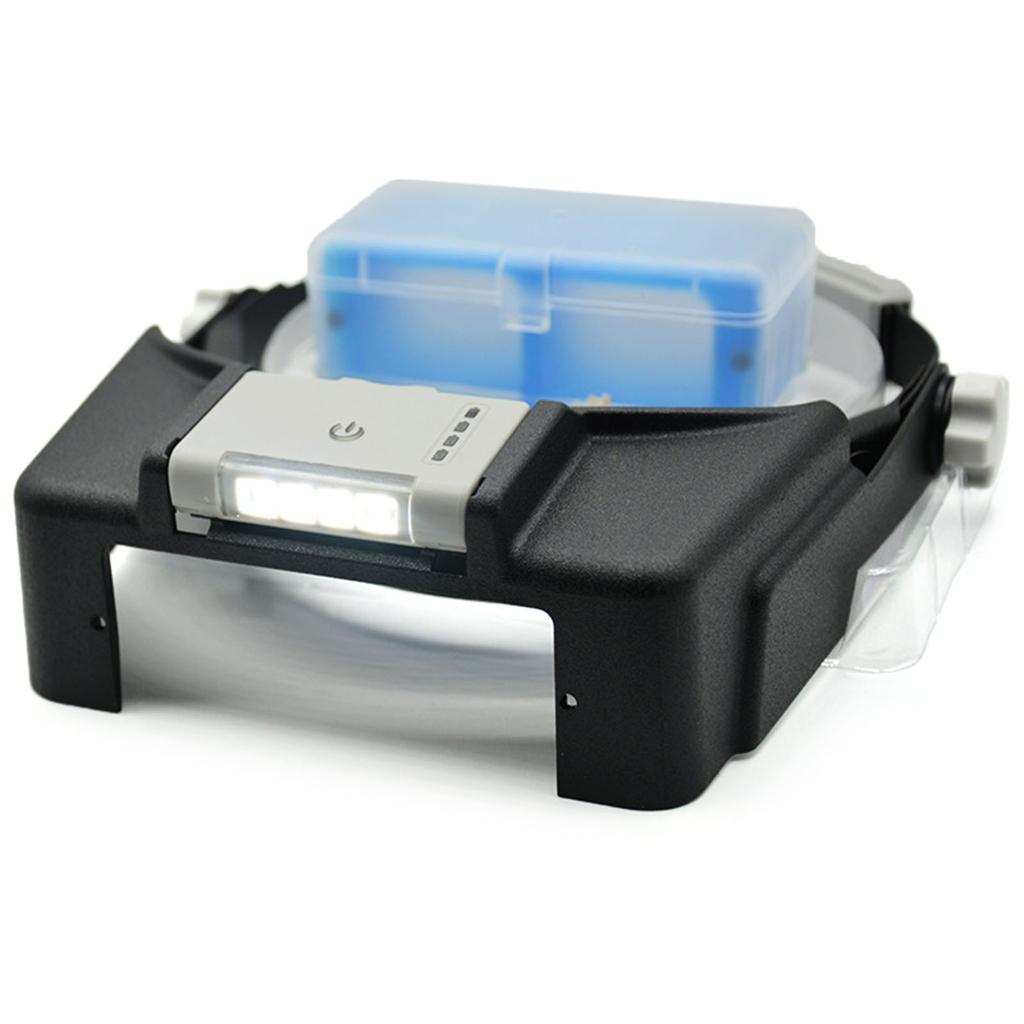 Magnifying Glasses, Heads Magnifier Glasses with 4 LED Lights,1.5X 2X 2.5X 3.5X Magnifier for Reading
