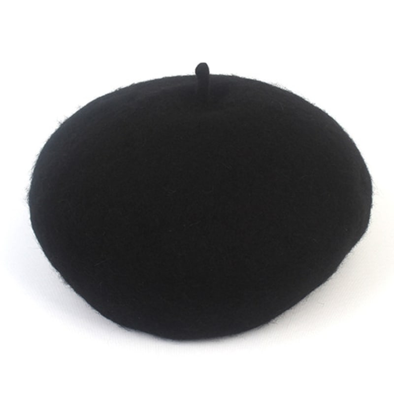 

Универсальная химия Шерсть Черный Сгибающийся Берет Берет FREE