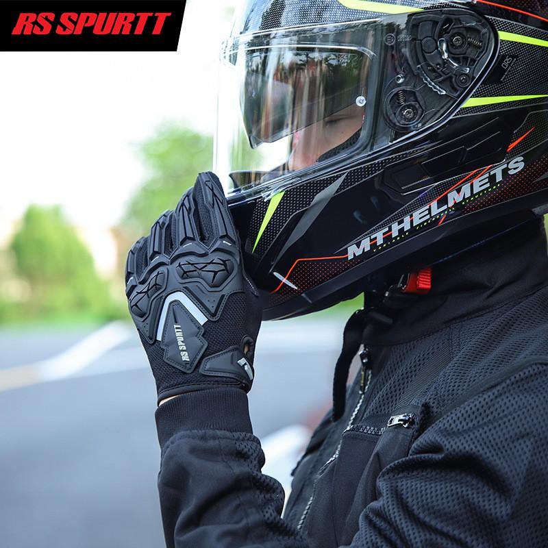 Motorcycle Riding Gloves Full Finger Mesh Breathable Crash Protection Men Cycling Protective Gear Safety