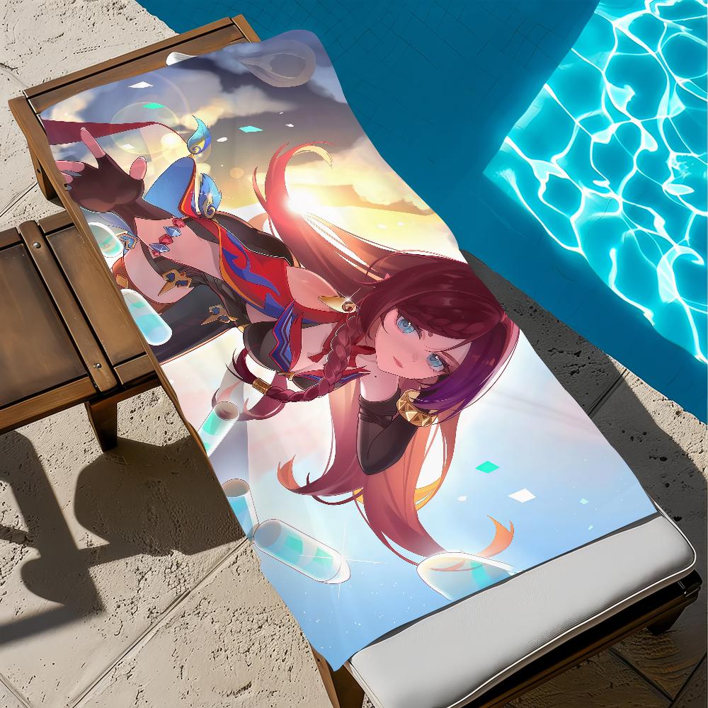 Towel Beach Bath Quick-Drying Lightweight Portable Sauna Camping Chasca Swim Pool Genshin Impact Travel