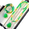 High Quality Autumn And Winter Maillard Style Natural Vitreous Green Chalcedony Agate Buddha Male Sweater Chain Necklace