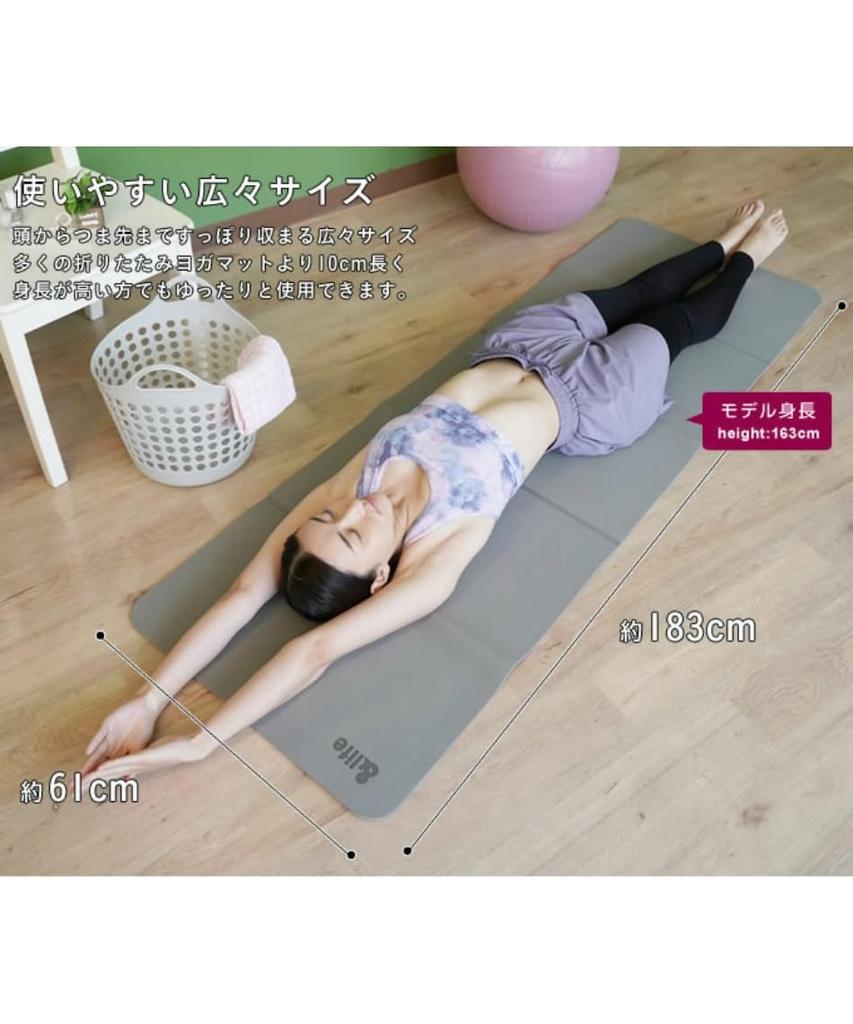 AndLife Folding Yoga Mat with Storage 6mm Thick TPE 6mm Bag, Material, AL610303B01, Grey,