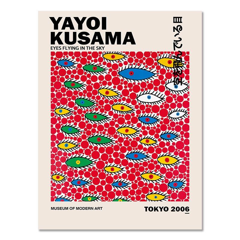 Abstract Yayoi Kusama Poster Gallery Exhibition Wall Art Prints Museum Japan Canvas Painting Retro Living Room Home Decoration
