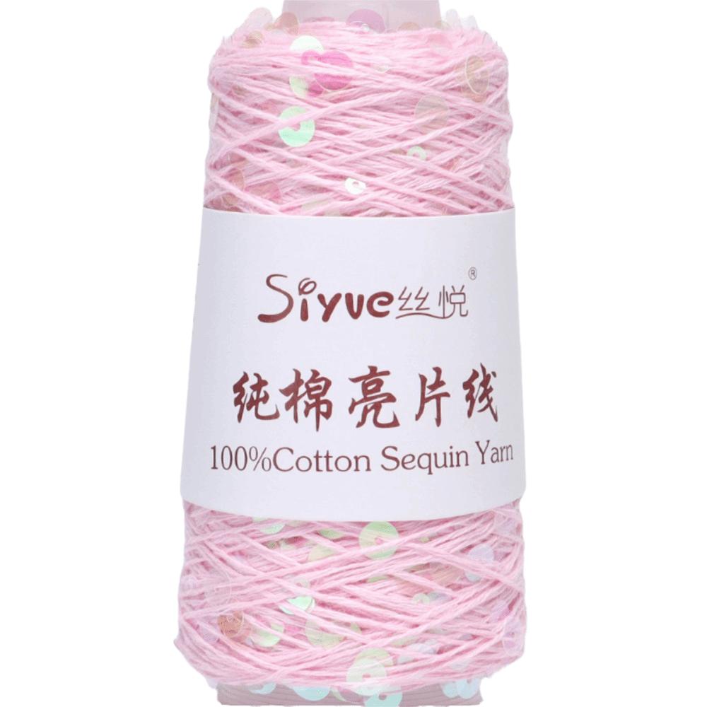 DIY Pure Cotton Hand Knitting Thread Large Bead Bead Sequin Yarn Hand Knitting Wool Ball Decorative розовый