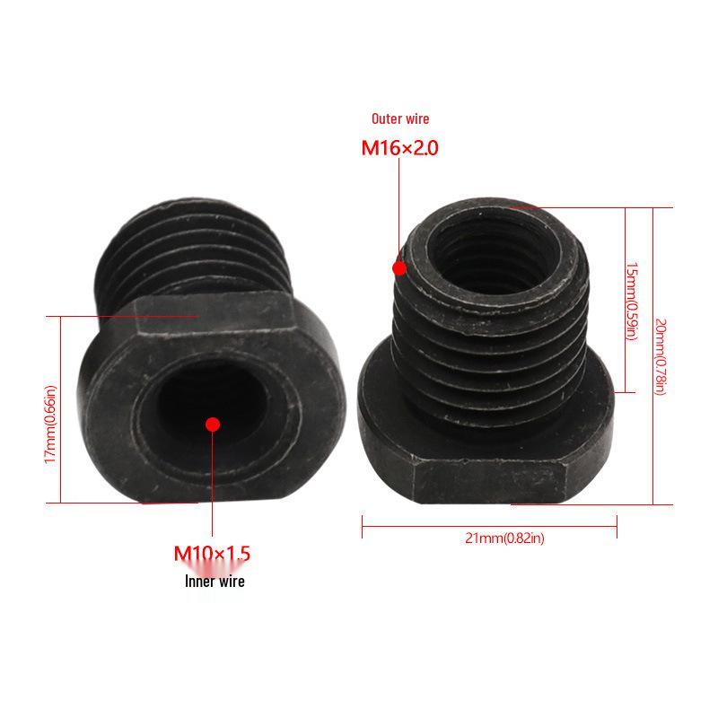 Angle Grinder Conversion Adapter: M10 to M14/M16 External Thread for Polisher Accessories