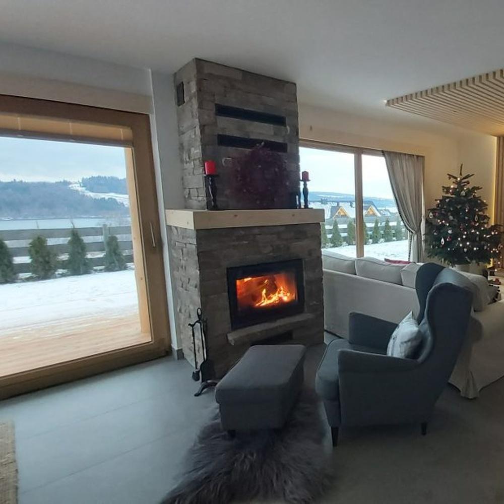 Cast iron fireplace insert KRATKI ZOSIA 12kW Ø200 wood EKOPROJEKT set