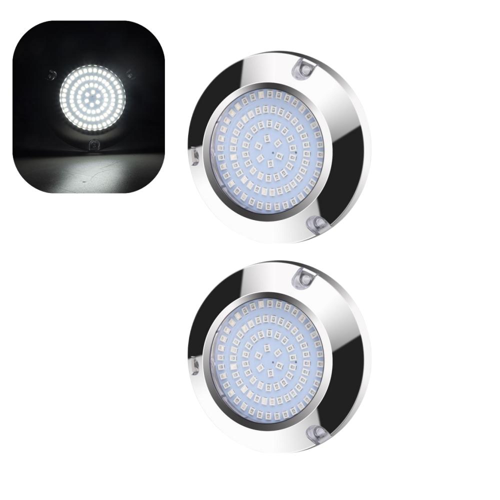 2PCS Boat Lighting Underwater Marine Light Subnautica Sailing Boat Speedboat 90LED 12v 24v 60W Stainless Steel Transom Light