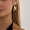 SHIXIN Vintage Smooth Metal Gold Color Stud Earring for Woman New Punk Simple Luxury Piercing Ear Temperament Daily Wear Jewelry