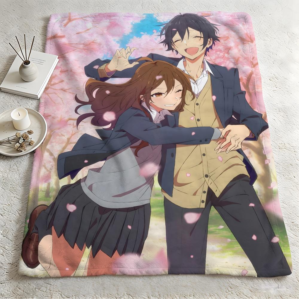 Anime H-Horimiya-a Throw Warm Soft Flannel Blanket, Multi-use for Sofa Bed Camping Travel Nap