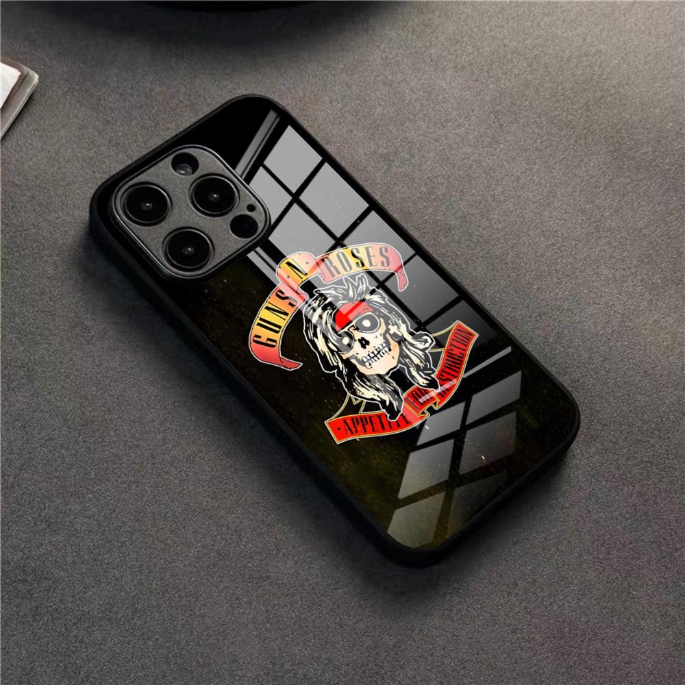 Band G-Guns N Roses Phone Case For 17 Pro Max IPhone 16 Pro 14 12 11 13 Mini X XR XS 15 Plus SE Glass Cover