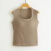 German Velvet Thermal Underwear with Chest Pads: Wide Shoulders, Slimming Fit, Trapezoidal Collar, Sleeveless Vest.