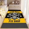 "Gear Head Skull Fix Shop Rug, Yellow Black Industrial Decor 64 91" Suitable for use as an anti-slip for living room bedroom sofas