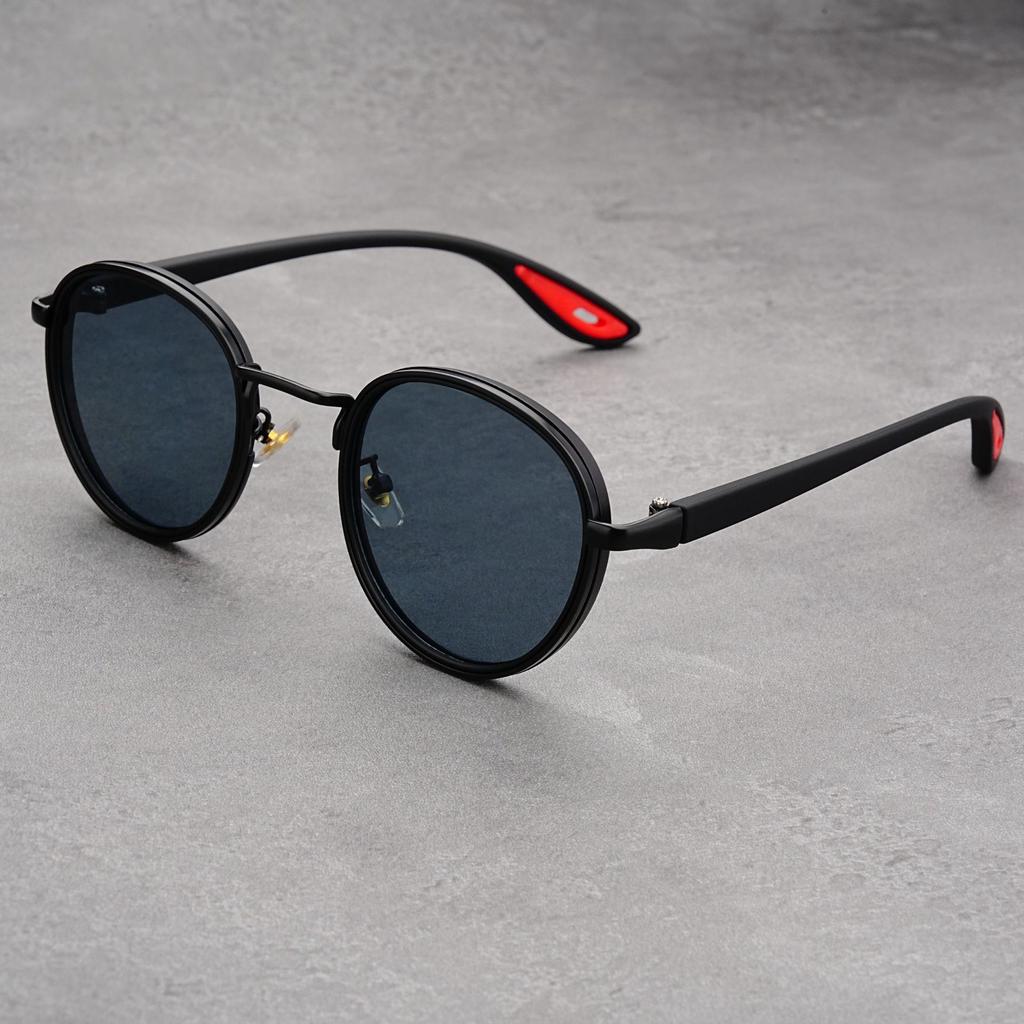Retro Round Sunglasses Unisex Casual Outdoor Sun Protection Shades for Street Photography Travel