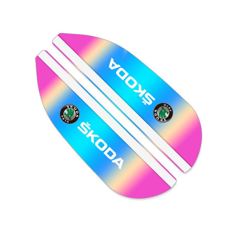 WBWO5 Car Rearview Mirror Rain Eyebrow Sun Visor Shade Cover Car Sticker For Skoda octavia 3 2 superb 3 kodiaq Fabia Kamiq Accessories
